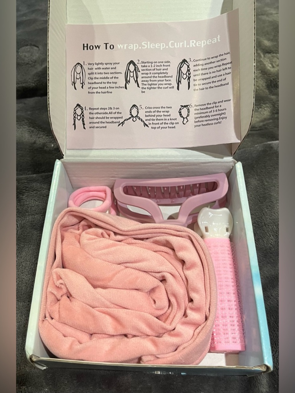 Pink Sleep Hair Wrap Set